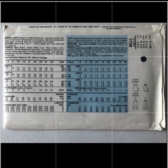 Vogue Pattern Set 7730 - Picture 2 of 2